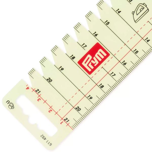 Prym Bügellineal transparent 4,5x21 cm 611492